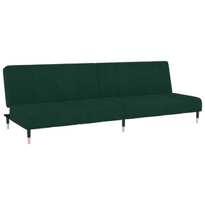 vidaXL Sofa Bed Dark Green Velvet, Wood, Metal Standard
