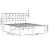 vidaXL Metal Bed Frame White Powder-coated steel Double Bed Bed Frame
