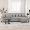 vidaXL 3-Seater Sofa with Footstool Light Gray 82.7" Fabric