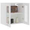 vidaXL Hanging Glass Cabinet White Engineered Wood, Glass Compact
