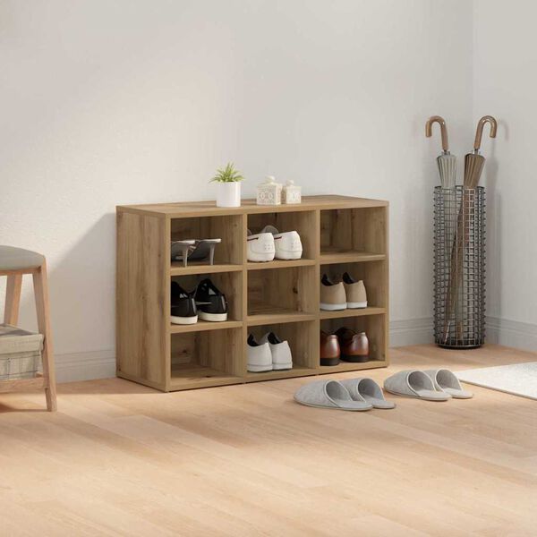 vidaXL Shoe Cabinet with Shelf Artisan Oak 30.51 x 11.81 x 20.08 in