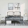 vidaXL Bed Frame Black Powder-Coated Steel Full Bed Frame Rectangular