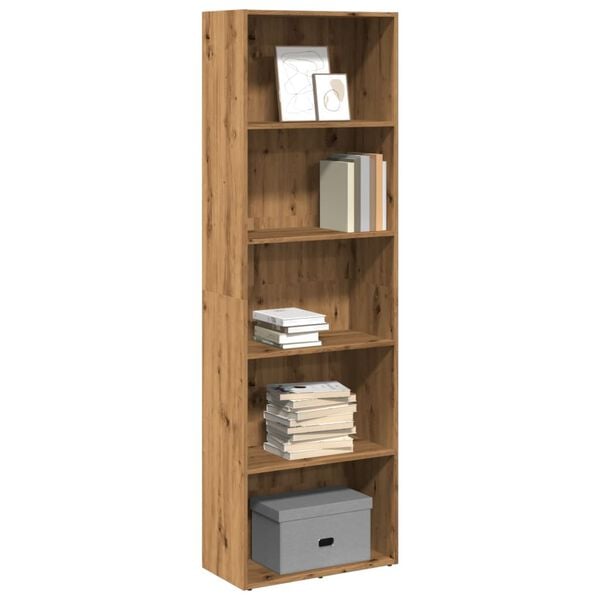 vidaXL Bookcase Artisan oak Engineered wood 23.6x11.8x74.4 in Bookcase