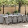 vidaXL Garden Dining Set with Cushion 13 pcs Light gray Poly rattan