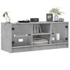 vidaXL TV Cabinet Concrete gray Engineered wood, glass Medium TV Cabinet