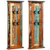 vidaXL Coat Rack Set of 2 Multicolor Solid reclaimed wood Wall mounting