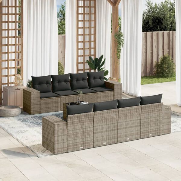 vidaXL Garden Sofa Set Grey