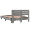 vidaXL Bed Frame Gray Sonoma Engineered Wood, Metal, Plywood Double