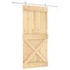 vidaXL Sliding Door with Hardware Set 37.4x82.7" Solid Wood Pine