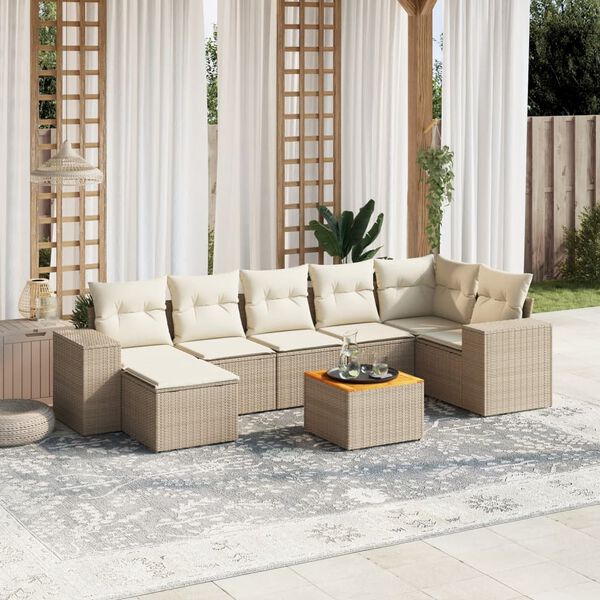 vidaXL Garden Sofa Set Beige