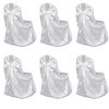 vidaXL Chair Cover Set of 6 White Satin Polyester Universal fit