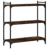 vidaXL Bookcase Smoked Oak Engineered Wood, Metal Medium Bookcase