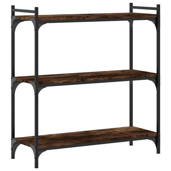 vidaXL Bookcase Smoked Oak Engineered Wood, Metal Medium Bookcase