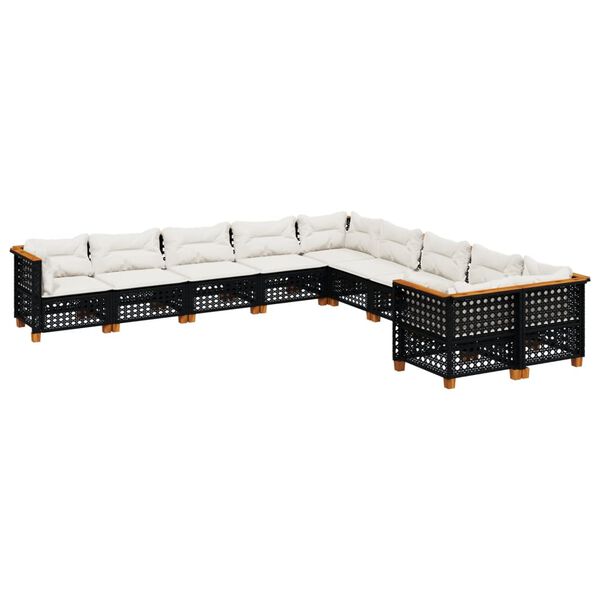 vidaXL Garden Sofa Set Black