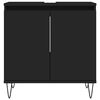 vidaXL Bathroom Cabinet Black Engineered wood Medium Bathroom Cabinet