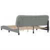 vidaXL Bed Frame with LED without Mattress "Hvar" Light Gray 72"x83.9"Fabric