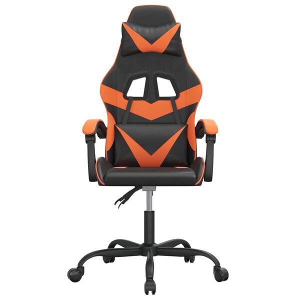 vidaXL Gaming Chair Black and Orange Faux Leather