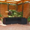 vidaXL Garden Lounge Set Black PE rattan, Powder-coated steel Large