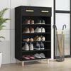 vidaXL Shoe Cabinet Black Engineered Wood Medium Shoe Cabinet