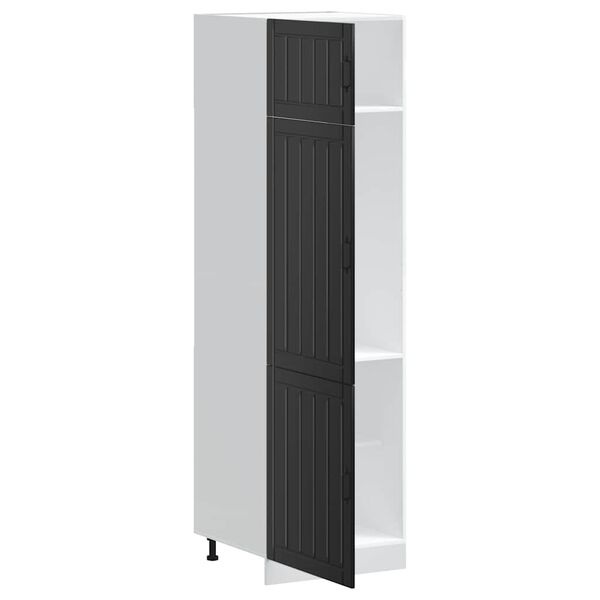 vidaXL Kitchen Cupboard Black Engineered wood Tall Adjustable Feet