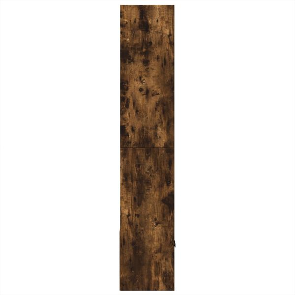 vidaXL Bookcase Smoked oak Engineered wood Tall Bookcase Rectangular