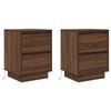 vidaXL Bedside Cabinet Set of 2 Brown Oak Engineered wood