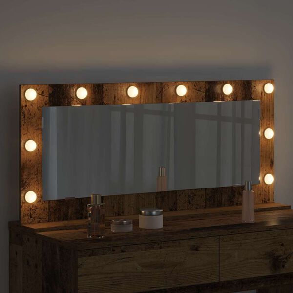 vidaXL Vanity Mirror with Mirror Old Wood 39.37 x 17.72 x 7.09 in