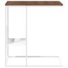 vidaXL Side Table White and Brown Engineered Wood and Iron Standard