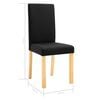 vidaXL Dining Chair Set of 6 Black Fabric Standard Ergonomic