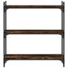 vidaXL Bookcase Smoked Oak Engineered Wood, Metal Medium Bookcase