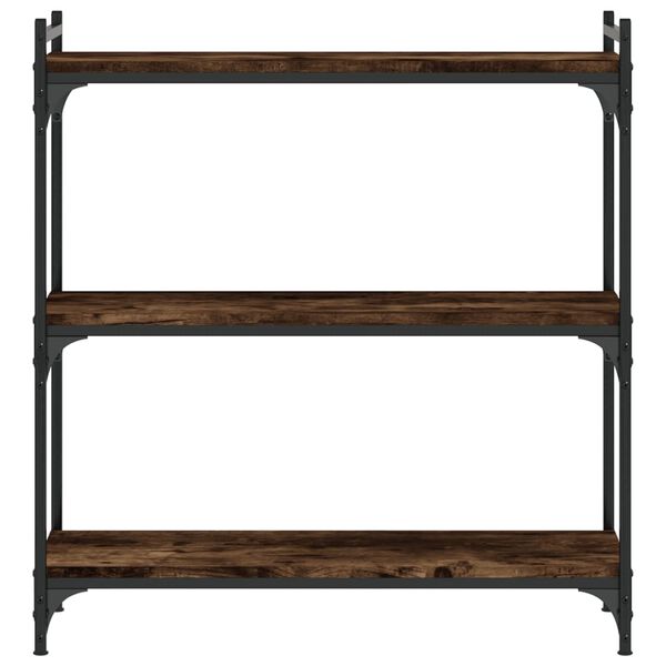 vidaXL Bookcase Smoked Oak Engineered Wood, Metal Medium Bookcase