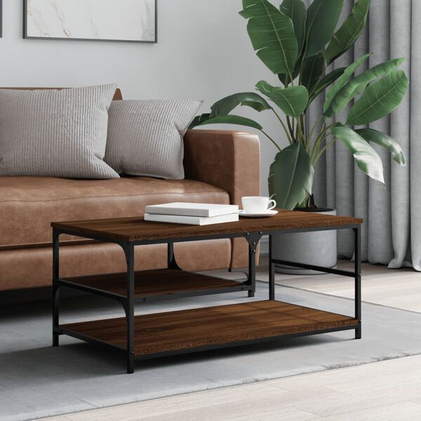 vidaXL Coffee Table Brown Oak Engineered wood, metal Coffee Table