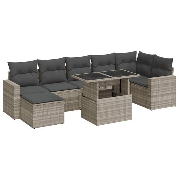 vidaXL Garden Sofa Set Light Grey