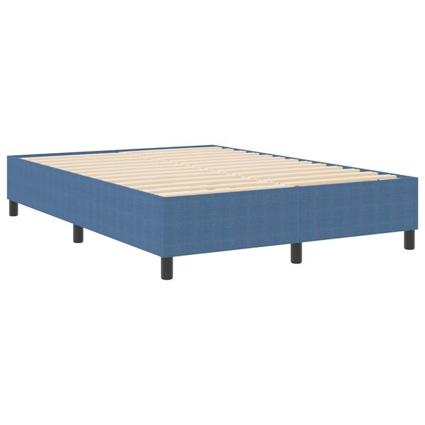 vidaXL Platform Bed Frame Blue 55.12 x 74.80 in Fabric