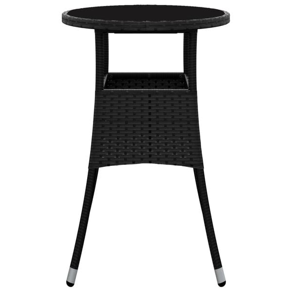 vidaXL Garden Table Black Poly rattan Standard Lightweight