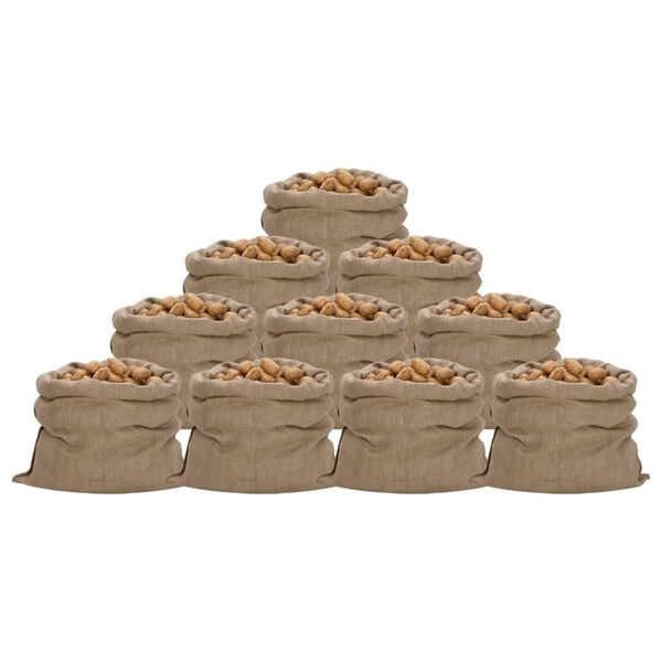 vidaXL Jute Sacks 10 pcs 39.4x43.3" 100% Jute 340 gsm