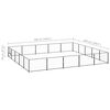 vidaXL Dog Kennel Black Steel 269.1 sq ft Dog Kennel Rectangular