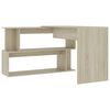 vidaXL Desk Sonoma oak Engineered Wood 78.7x19.7x29.9 in Rotatable