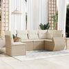 vidaXL Garden Sofa Set Beige PE rattan Sectional Modular