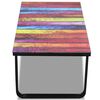 vidaXL Coffee Table Rainbow print on top with black frame