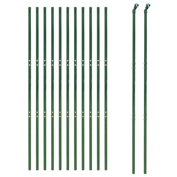 vidaXL Wire Mesh Fence Green 7.2x82.0' Galvanised Steel