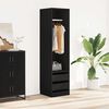 vidaXL Wardrobe with Drawers Black 19.7"x19.7"x78.7" Engineered Wood