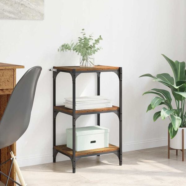 vidaXL Book Cabinet Old wood 15.75 x 12.99 x 27.76 in Engineered wood