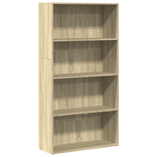 vidaXL Bookcase Sonoma oak Engineered wood 31.5x11.8x59.8 in Bookcase