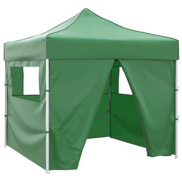 vidaXL Gazebo Green PVC coated polyester, Powder-coated steel Large