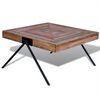 vidaXL Table Various shades of teak, Black Reclaimed teak wood, painted iron