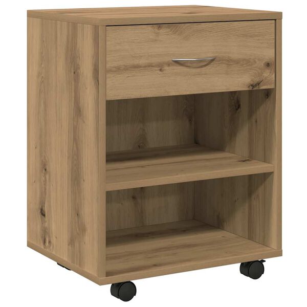 vidaXL Rolling Cabinet Old wood Engineered wood Medium Rolling Cabinet