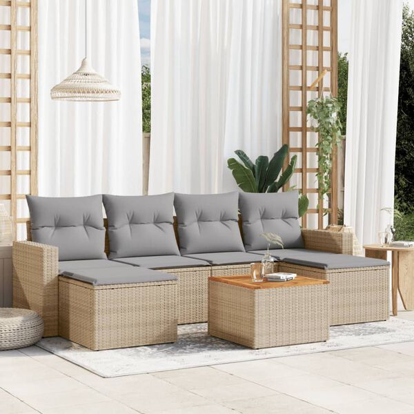 vidaXL Garden Sofa Set Mix beige, light grey