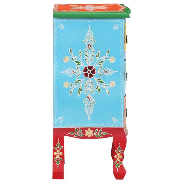 vidaXL Bedside Cabinet Multicolor Solid mango wood 15.7x11.8x23.6 in