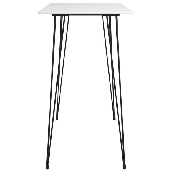 vidaXL Bar Set White tabletop, Black stools MDF and Powder-Coated Steel